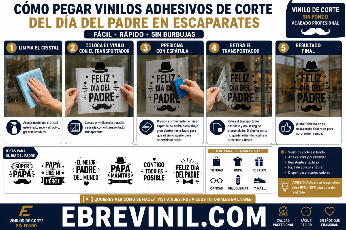 decoraciones adhesivos carteles vinilos escaparates dia del padre tiendas comercios cristal vidriera
