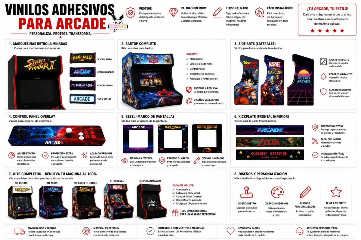 decoraciones bartop arcade personalizadas
