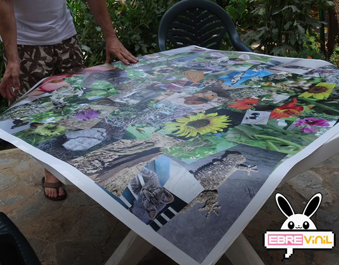 decorar mesa jardín vinilos