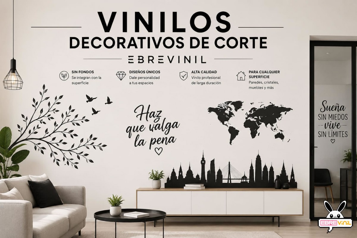 Infografía sobre superficies recomendadas y no recomendadas para vinilos decorativos de corte