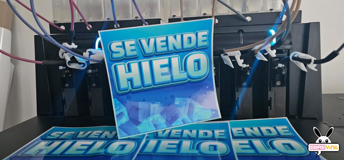 etiquetas adhesivas se vende hielo