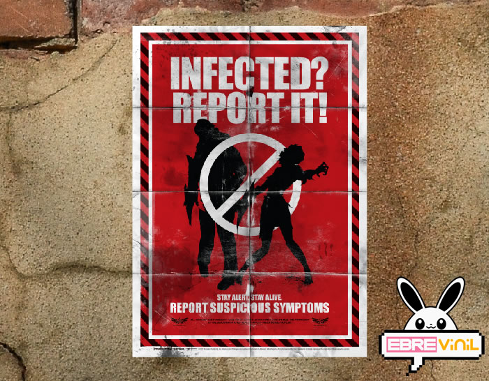 carteles adhesivos zombies, poster terror