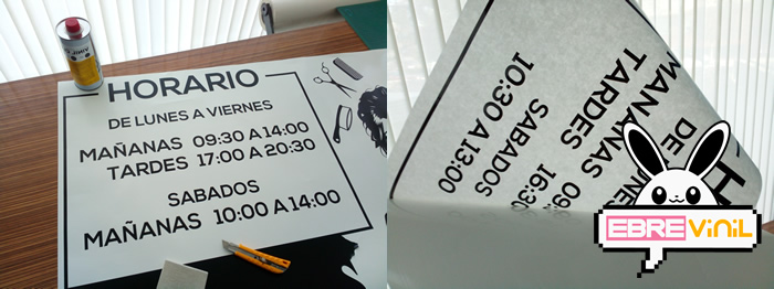 horarios tiendas en vinilo adhesivo