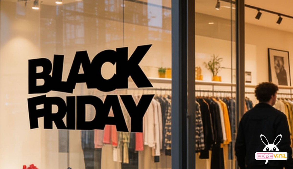 Letras BLACK FRIDAY recortadas en vinilo adhesivo de corte sin fondo