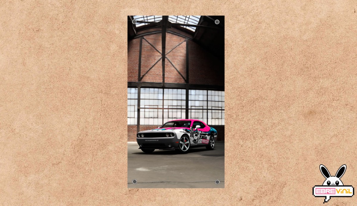 lonas impresas con muscle car