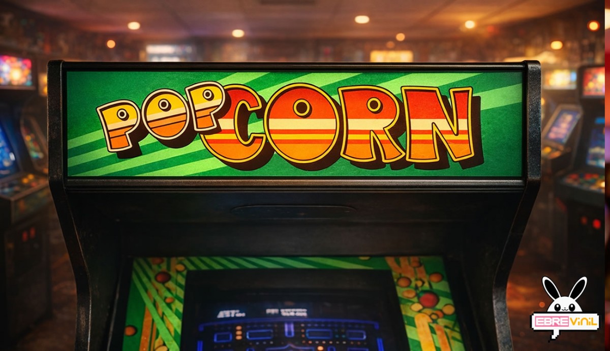 Máquina recreativa clásica Popcorn Unidesa con la marquesina adhesiva renovada