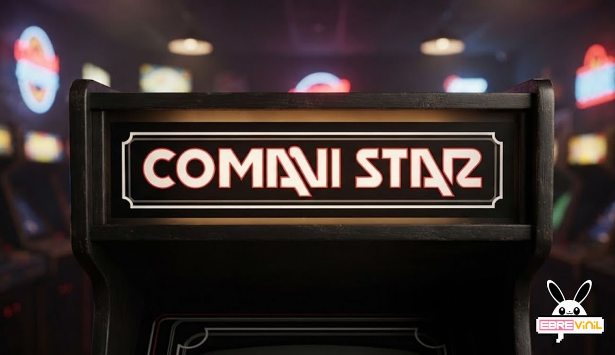Mueble arcade Comavi Star restaurado con adhesivos y stickers de alta calidad para marquesina