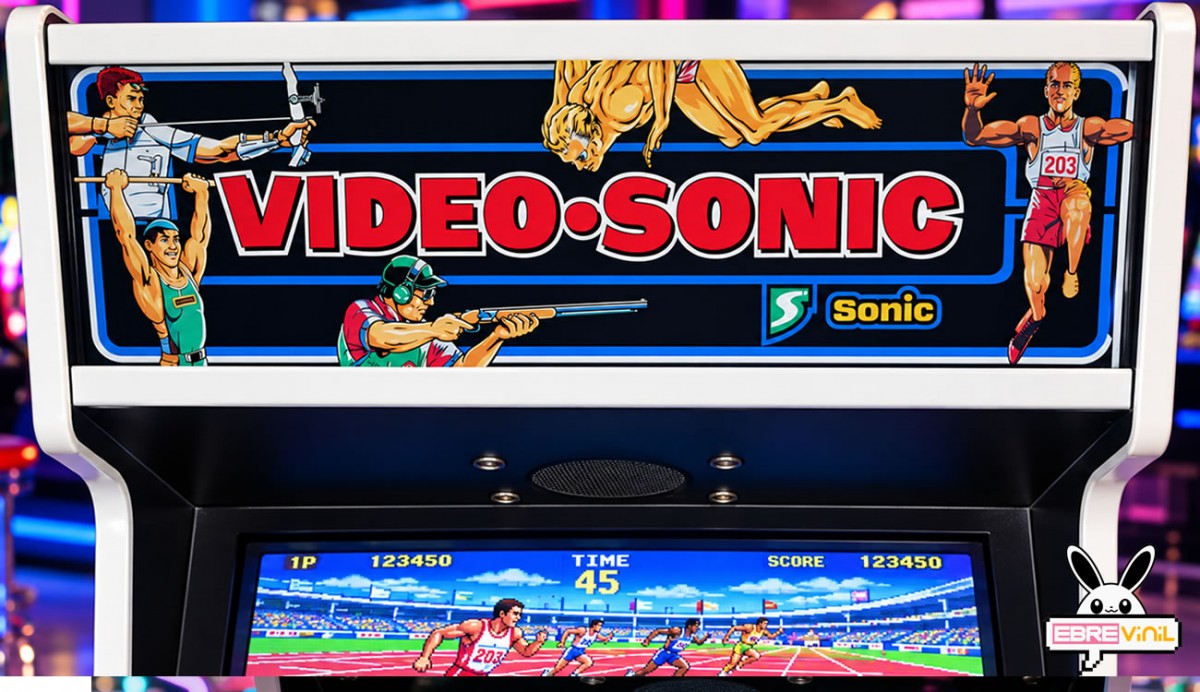 Ejemplo de aplicación retroiluminada de la marquesina HYPER SPORTS VIDEO SONIC con luz trasera que realza el diseño deportivo