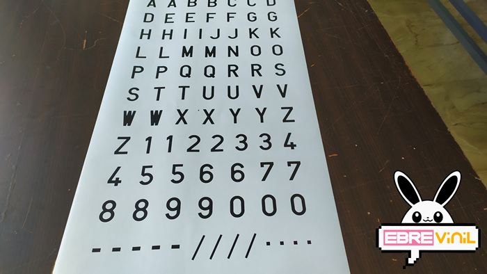 matrículas letras en vinilos adhesivo de corte