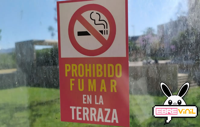 no fumar terraza bares cartel adhesivo