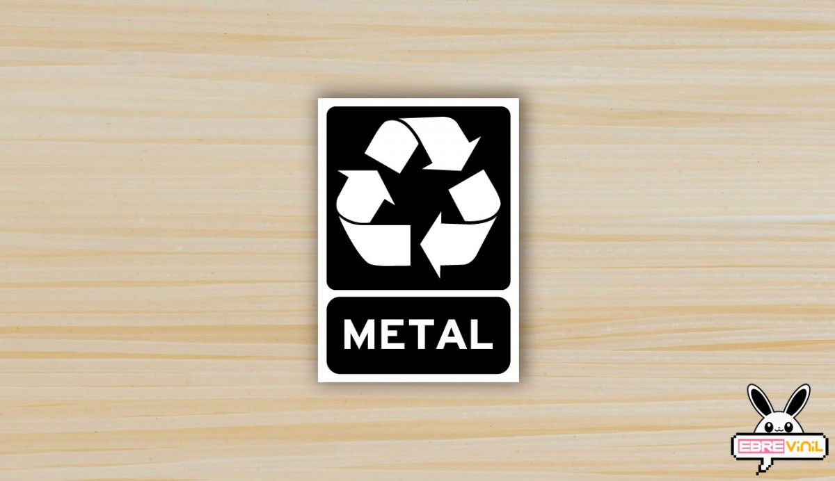 vinilo señal reciclado de metal