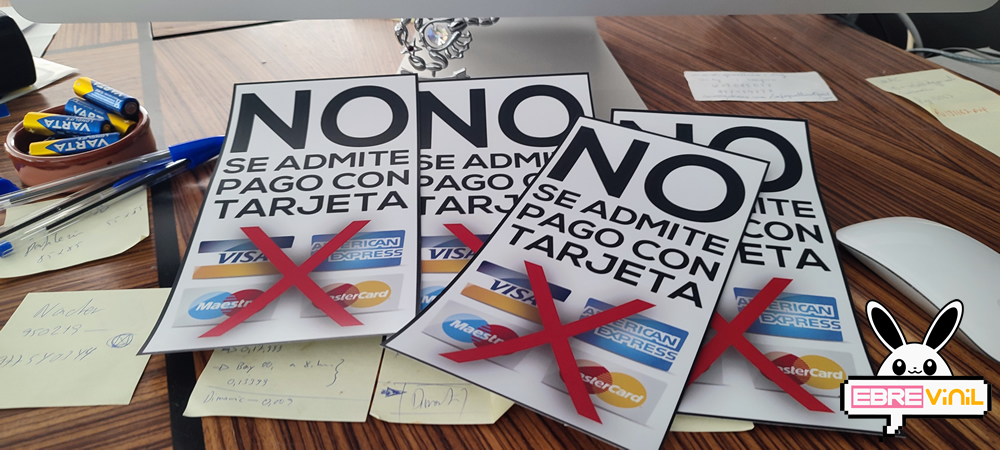 pegatina no se admiten pagos con tarjeta