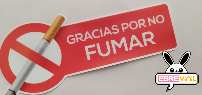 prohibido fumar, vinilo decorativo, cartel, pegatina