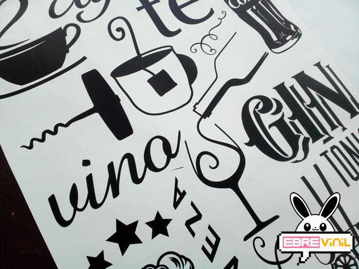 pegatinas, adhesivos y vinilos para bares y cafeterías