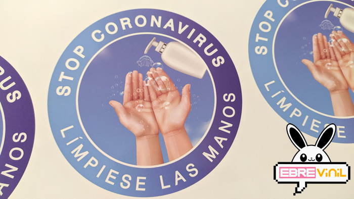 pegatinas coronavirus tiendas cristales