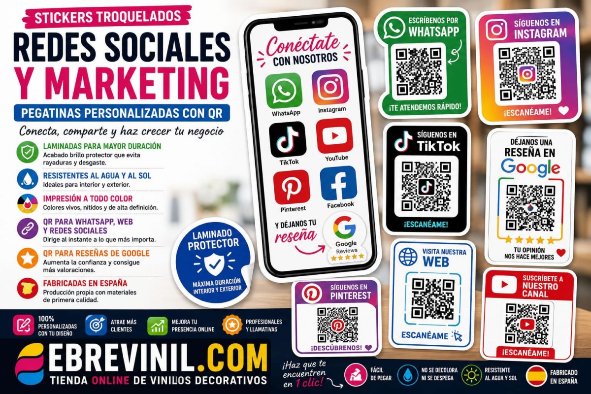 pegatinas impresas y redes sociales