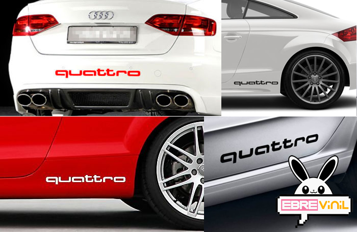 pegatinas quattro, adhesivos y vinilos audi quattro
