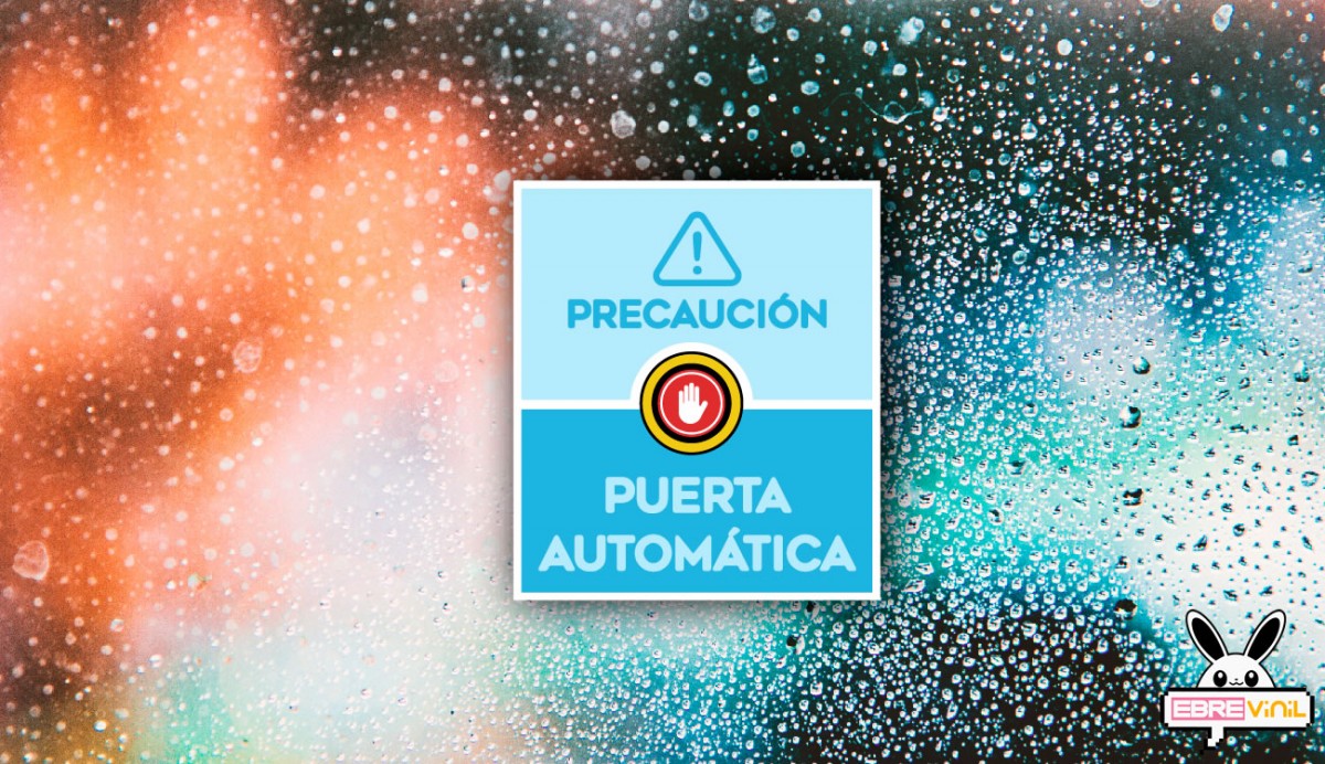 precaucion puerta automatica vinilos adhesivos