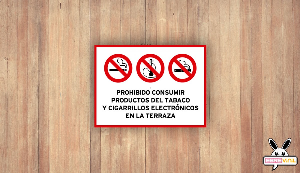 prohibido fumar terraza pegatina