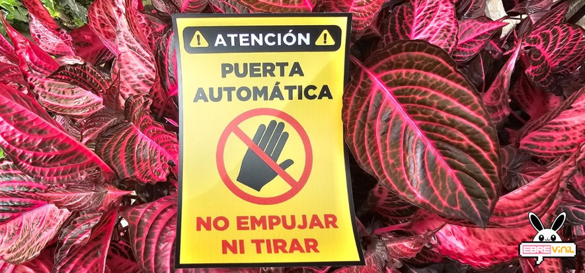 puertas apertura automaticas carteles avisos