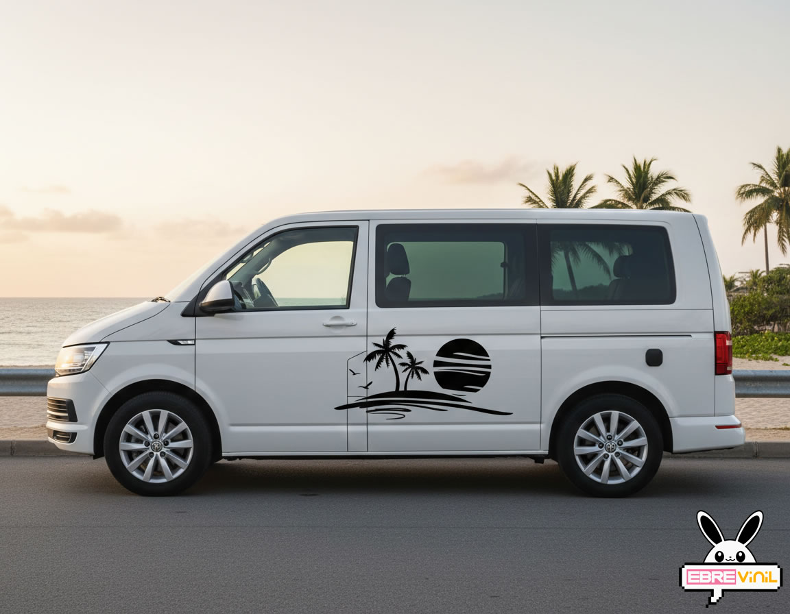 Rotulación de vehículo camper en lateral con vinilo adhesivo