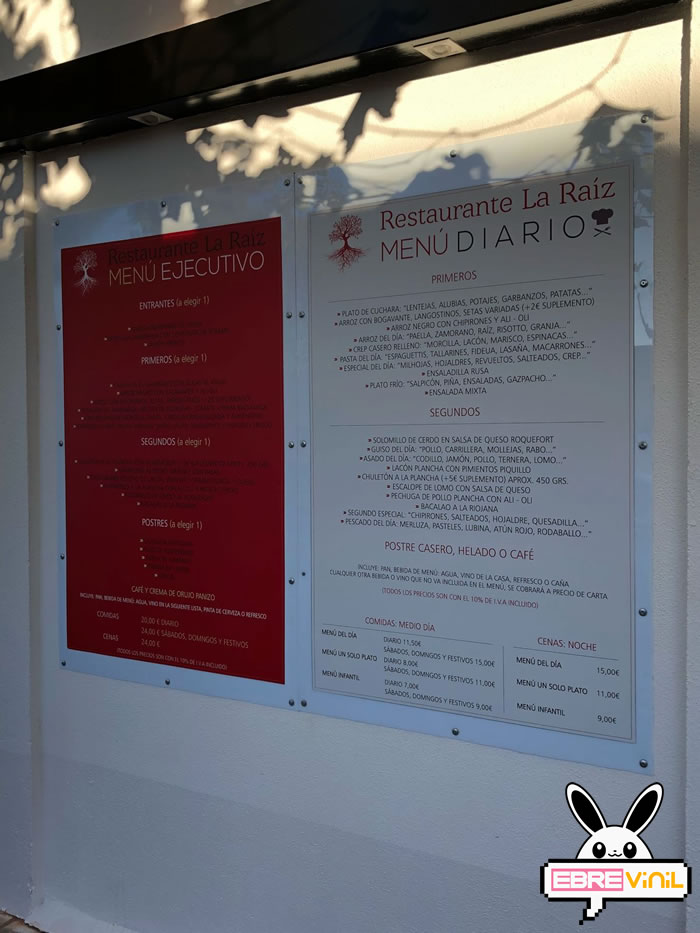rótulos vinilo carta menú restaurante