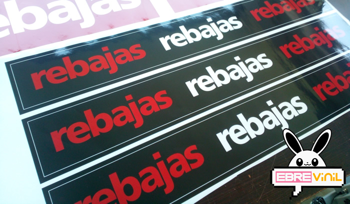 rótulos en vinilo adhesivo para rebajas escaparates