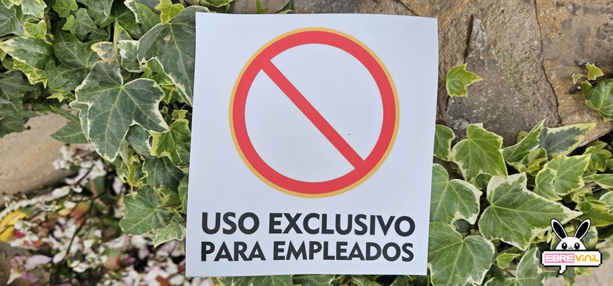 uso exclusivo para empleados vinilo adhesivo