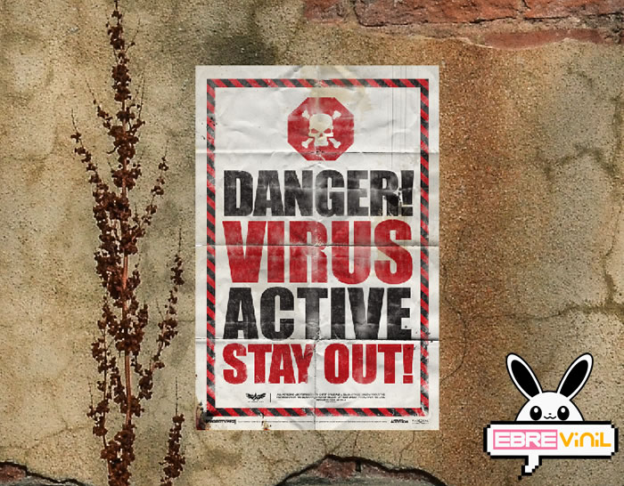 carteles vinilo danger, virus