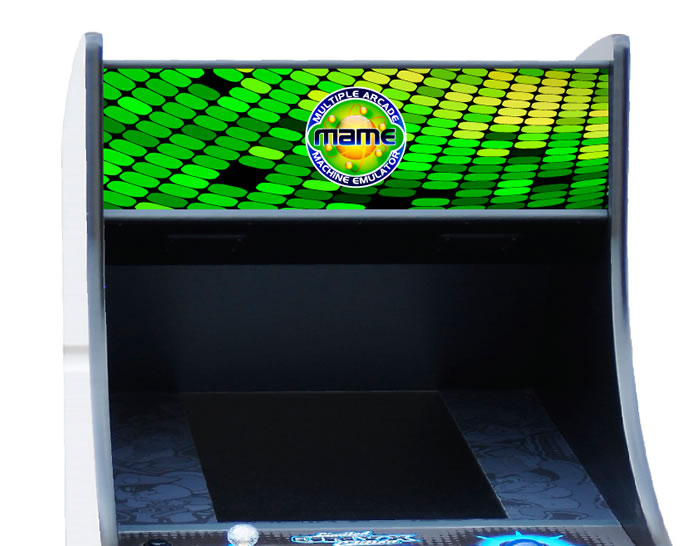 diseño de decoraciones para la marquesina de recreativas, bartop retroiluminadas, led