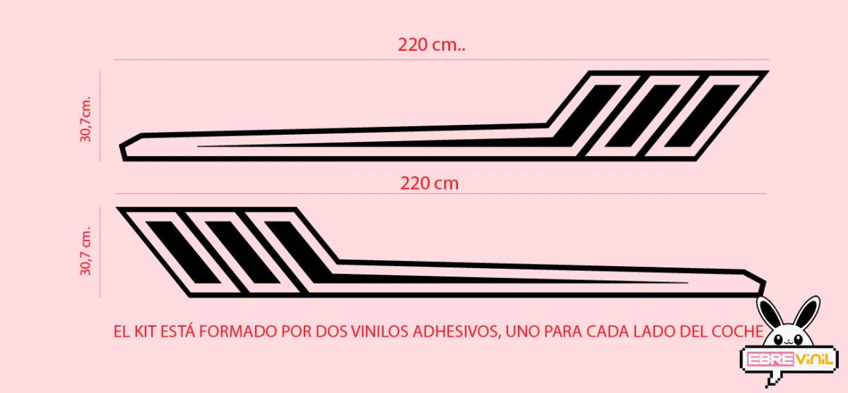 vinilo Universal Racing Stripes