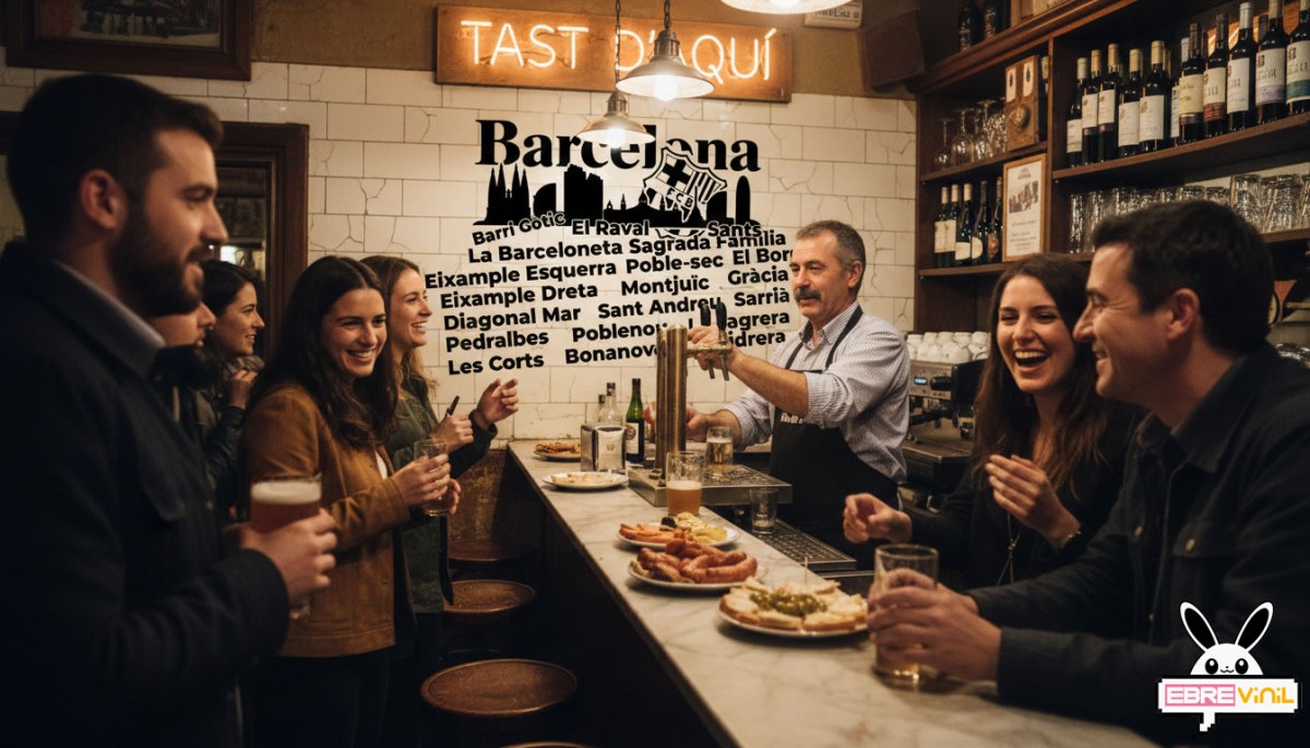 Vinilo adhesivo de Barcelona con skyline urbano y diseño decorativo