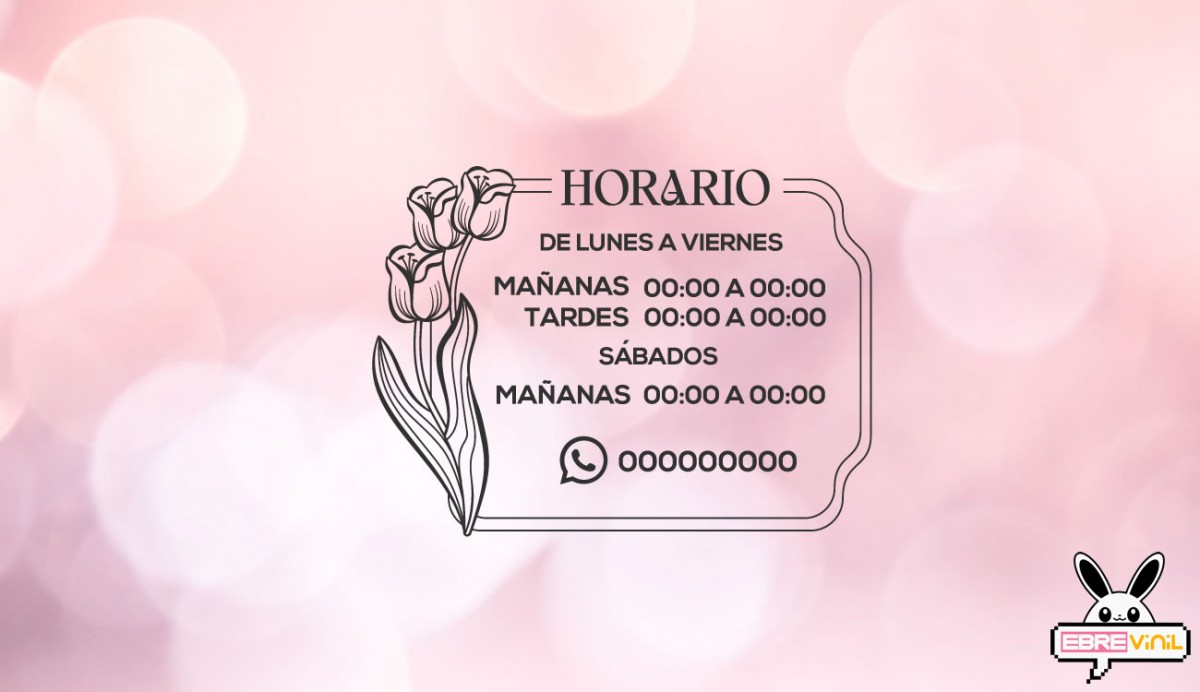 vinilo decorativo con horario con personalizado