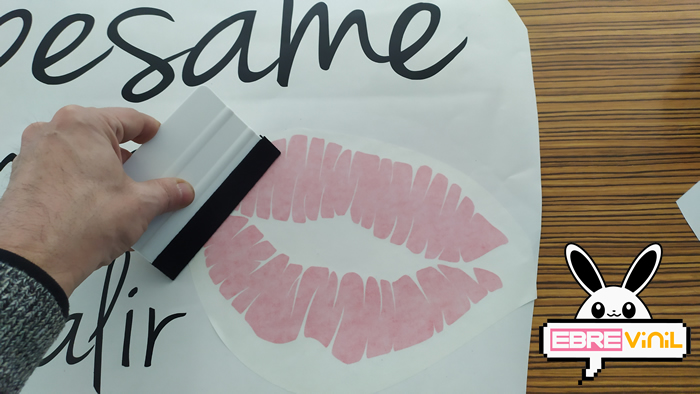 vinilo adhesivo con texto de amor
