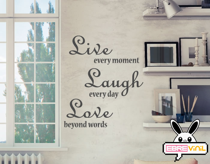vinilo adhesivo con una frase inglés para la decoración de paredes