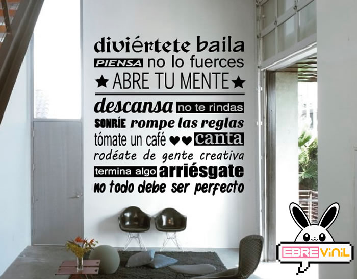 vinilo adhesivo frase texto familia casa hogar