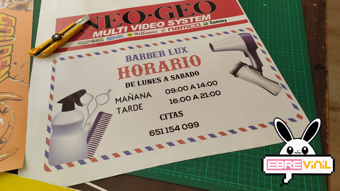 vinilo adhesivo horarios barberias