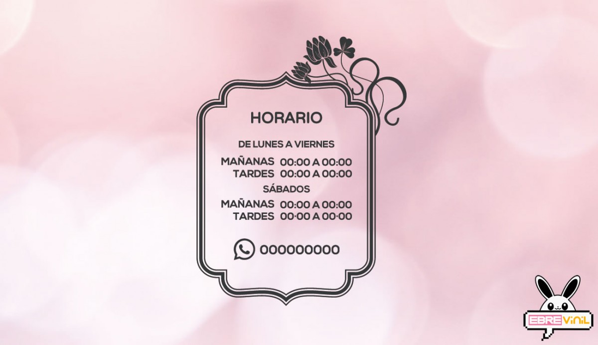vinilo adhesivo horarios puertas tiendas