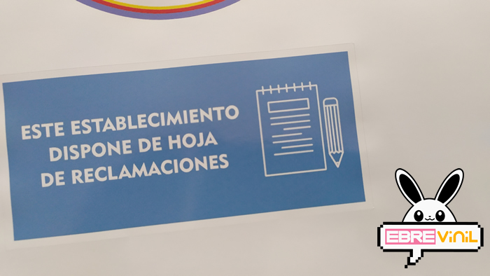 vinilo adhesivo libro de reclamaciones
