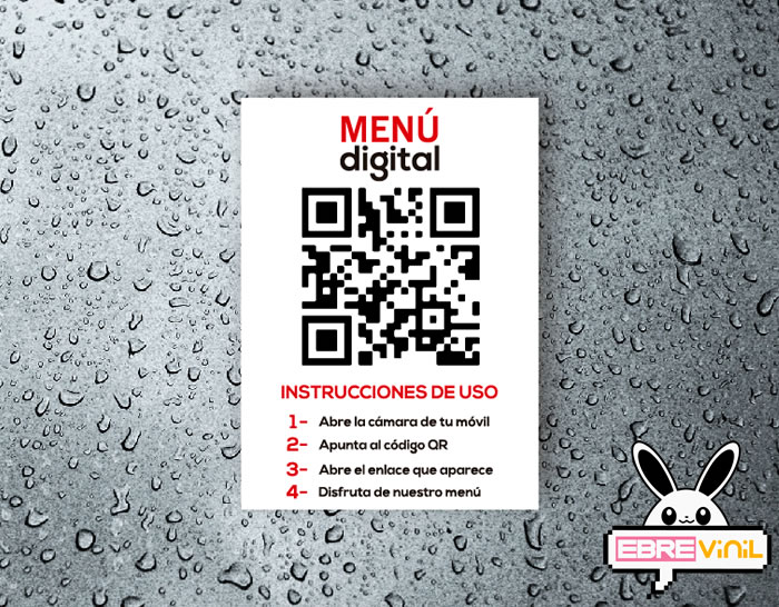 vinilo adhesivo menu digital