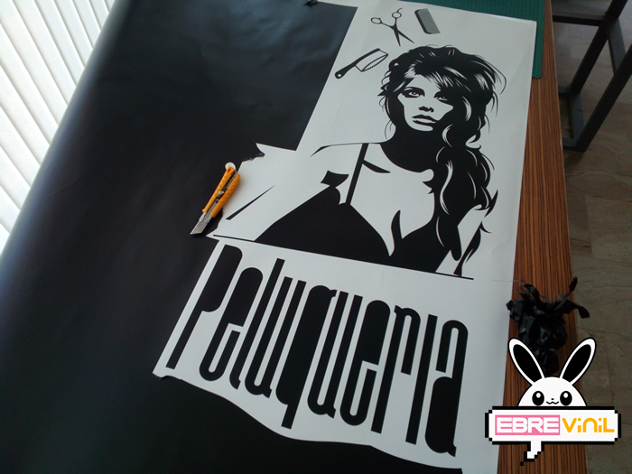 vinilo adhesivo personalizado peluquerías