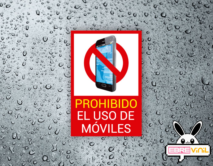 vinilo adhesivo prohibido el uso de móviles