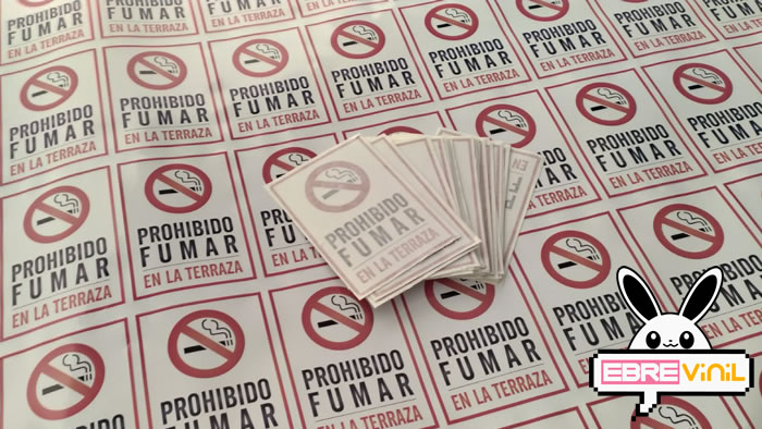 vinilo adhesivo prohibido fumar en terrazas