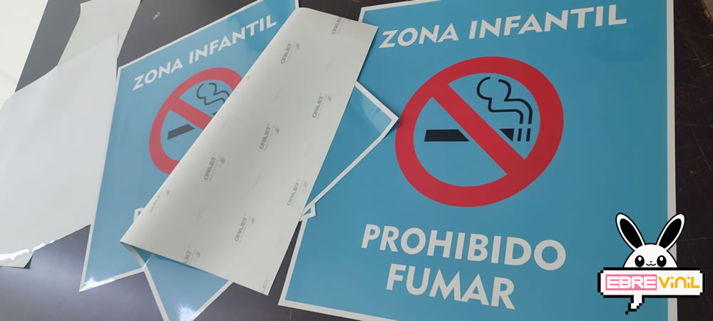 vinilo adhesivo prohibido fumar zona infantil