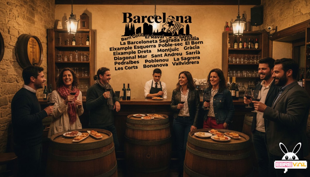 Vinilo decorativo de Barcelona con barrios icónicos