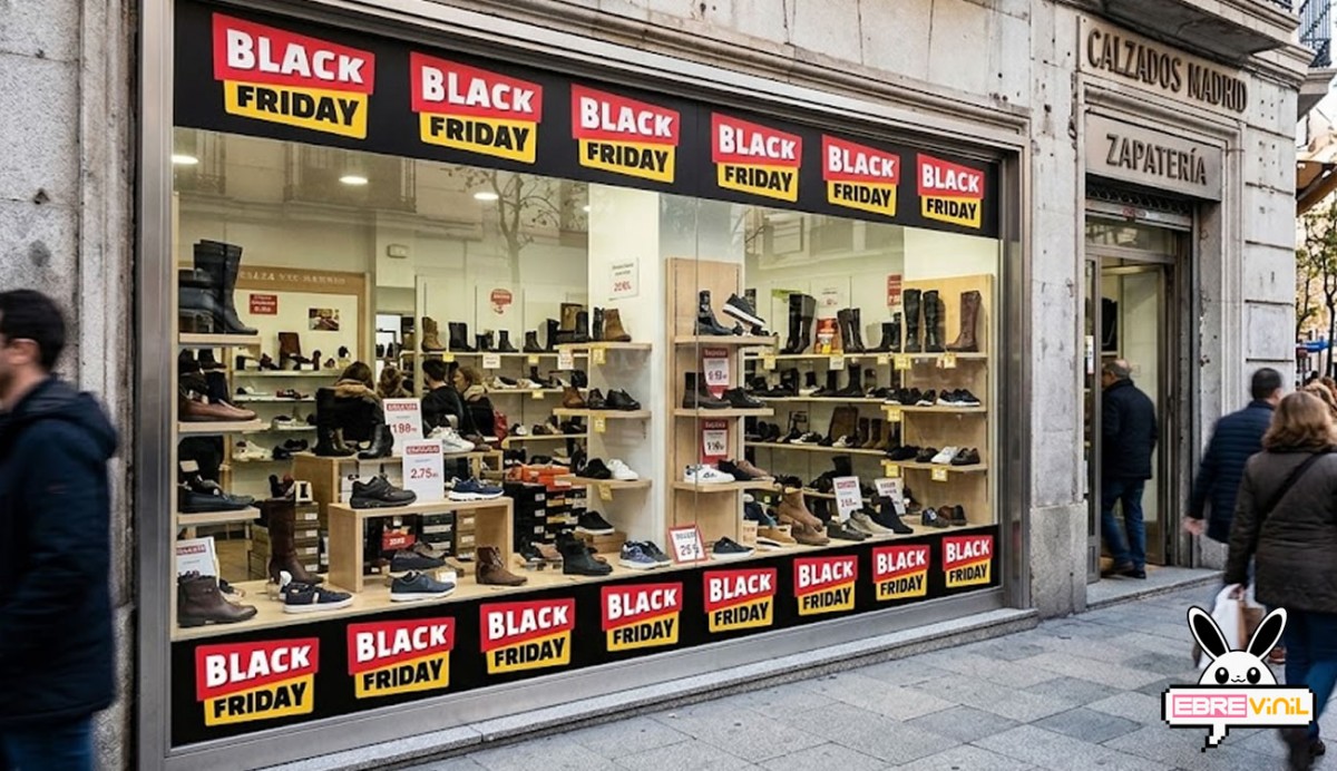 Vinilo Black Friday aplicado en escaparate de tienda