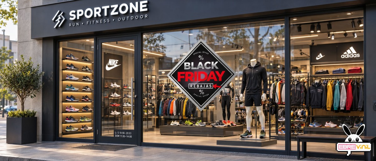 Vinilo Black Friday forma romboidal diamante rebajas special offer negro rojo