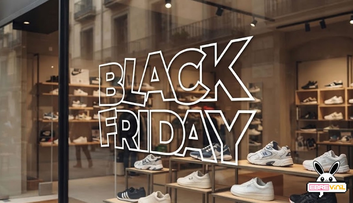 Vinilo de corte BLACK FRIDAY letras contorneadas sin fondo contorno negro diseño hueco