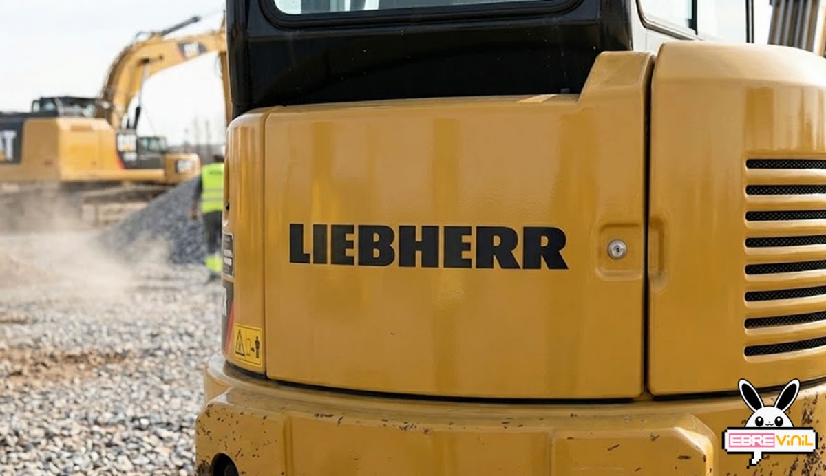 Logotipo LIEBHERR en vinilo de corte negro troquelado al contorno