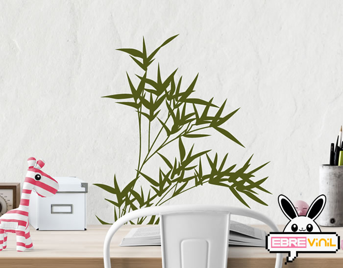 vinilo decorativo con planta de bambú
